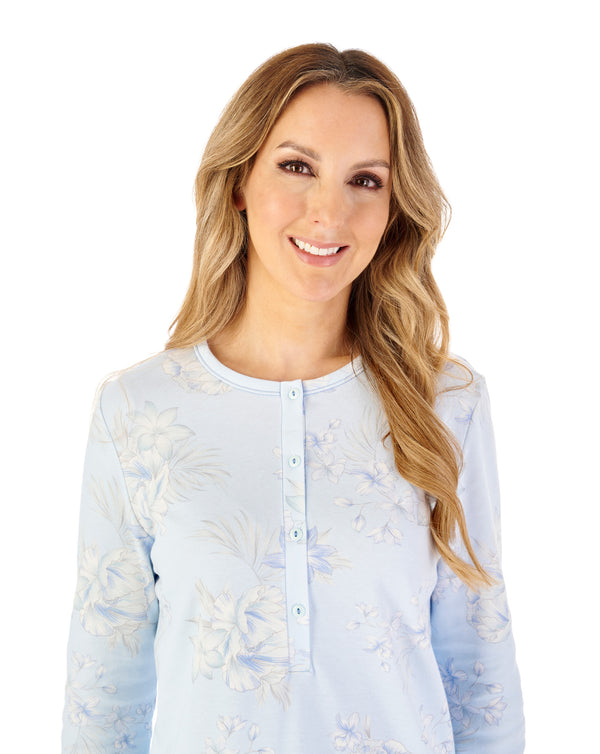 Slenderella Large Floral Interlock Jersey Pyjama PJ08123