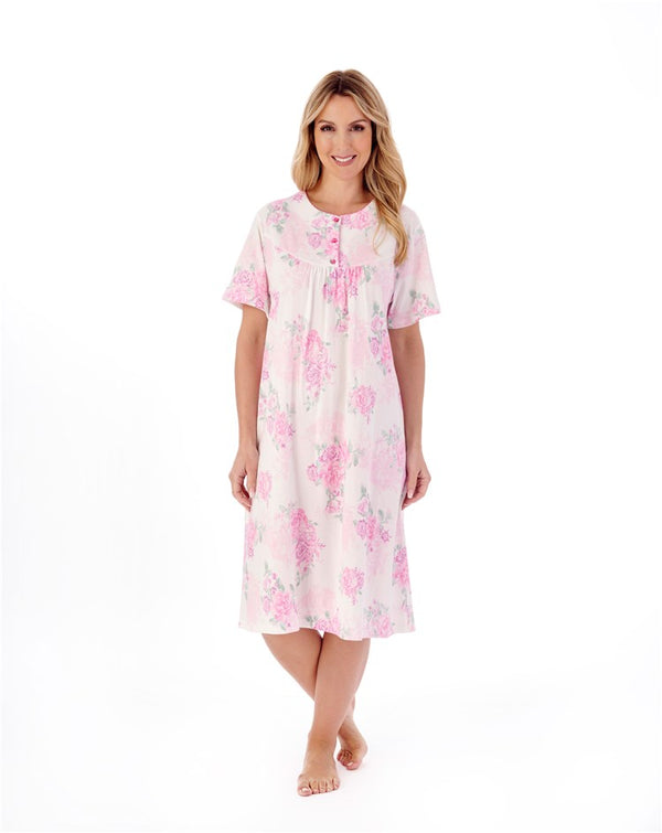 Slenderella Large Floral Print 42" Jersey Nightdress ND01132