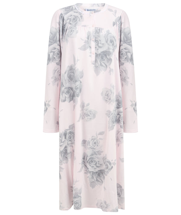 Slenderella Large Floral Print 43" Jersey Nightdress ND4135