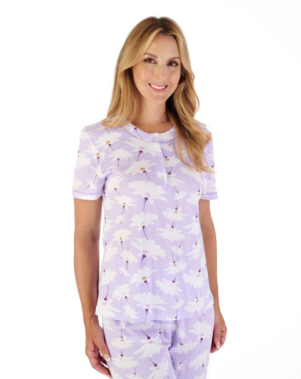 Slenderella Large Floral Print Jersey Pyjama Set PJ03152