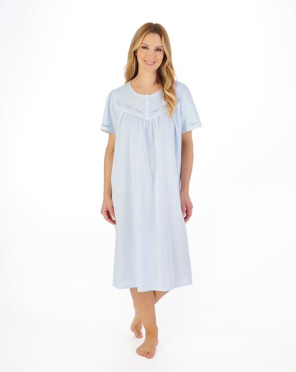 Slenderella Lavender Embroidered 42" Woven Nightdress ND04253