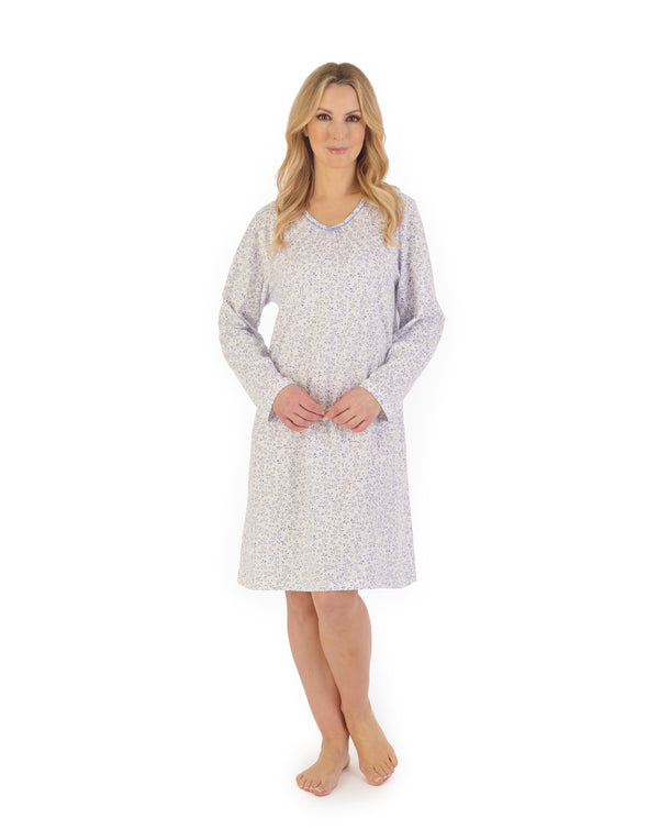 slenderella Leaf Print 38” Jersey Nightdress ND06100