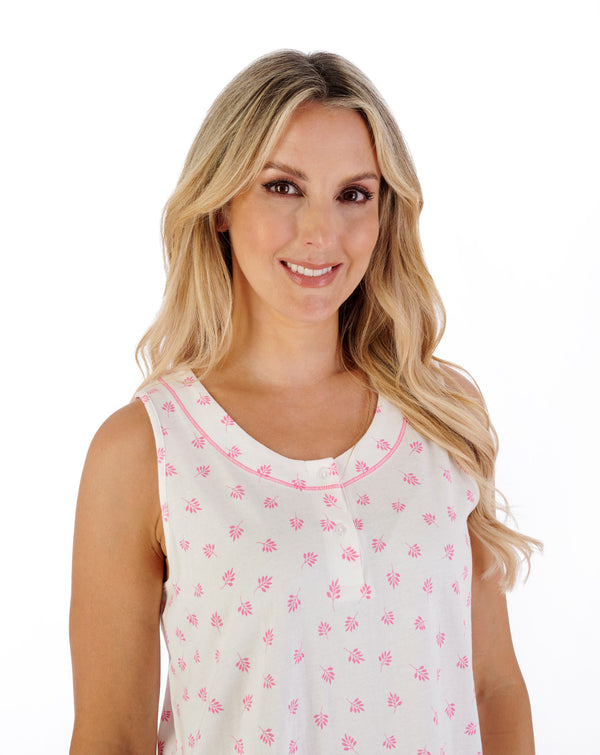 Slenderella Leaf Print 38" Jersey Nightdress ND07115