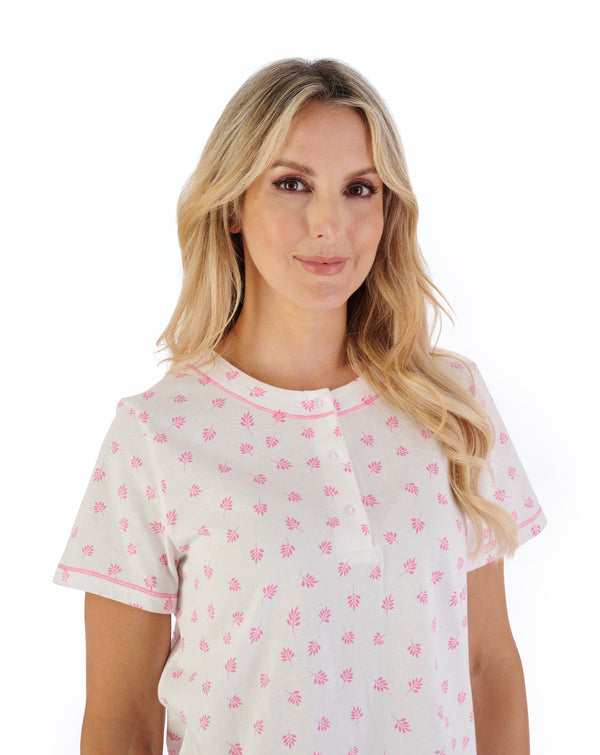 Slenderella Leaf Print 40" Jersey Nightdress ND07116