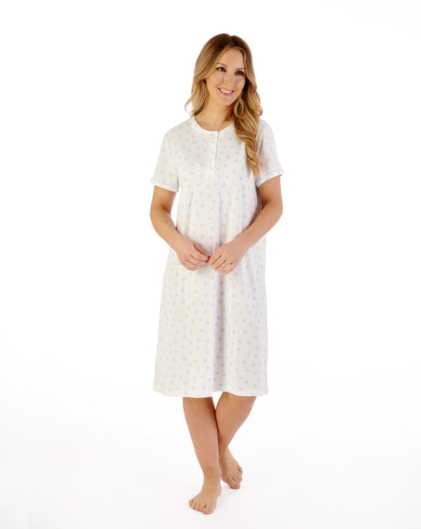 slenderella Leaf Print 40" Jersey Nightdress ND07116