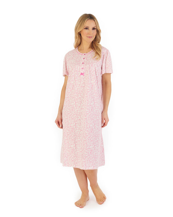 Slenderella Leaf Print 42" Jersey Nightdress ND06101