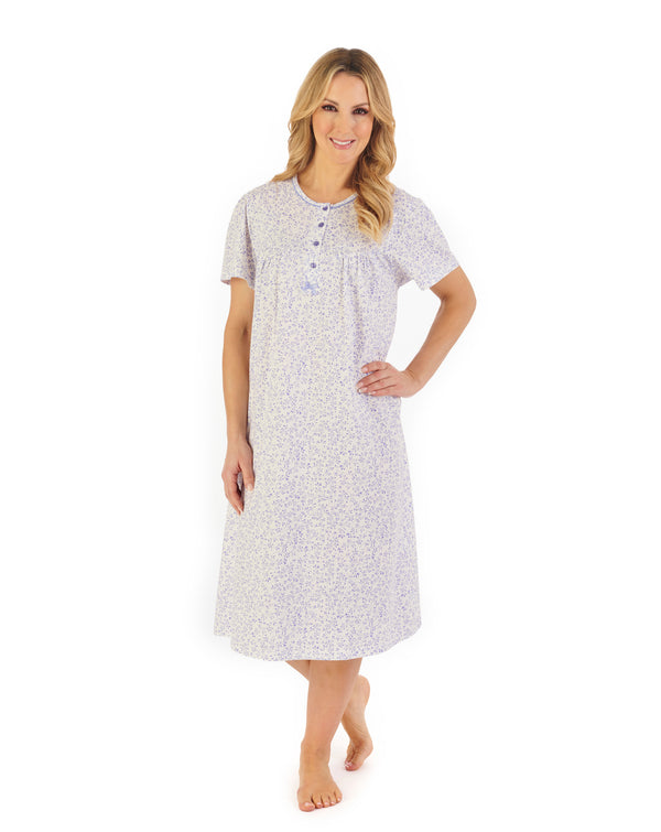 slenderella Leaf Print 42" Jersey Nightdress ND06101