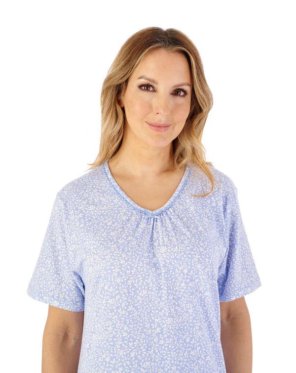 Slenderella Leaf Print 42" Jersey Nightdress ND08111