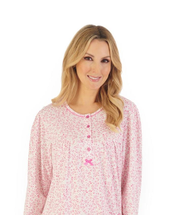 Slenderella Leaf Print 45" Jersey Nightdress ND06102