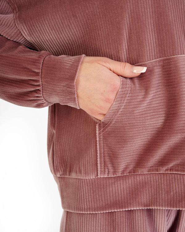 Slenderella Lounge Velour Stripe Hooded Lounge Pyjama GL06712