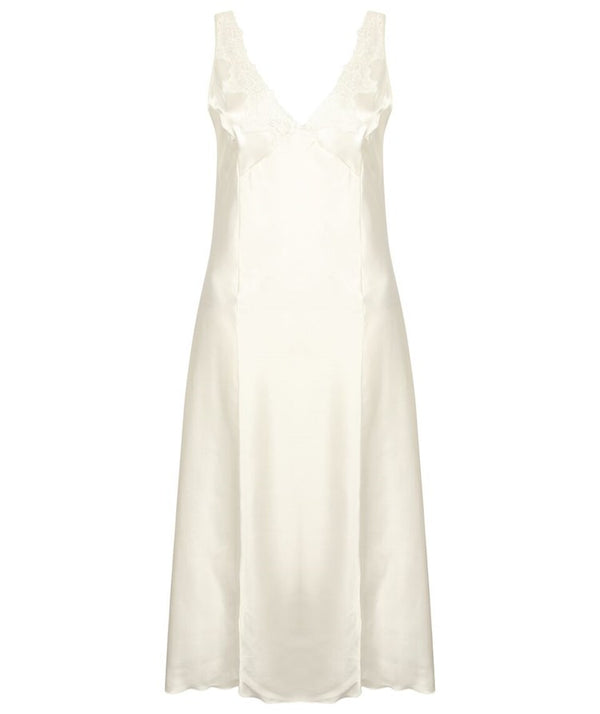 Slenderella Luxury Satin 48" Nightdress With Lace Applique GL2765