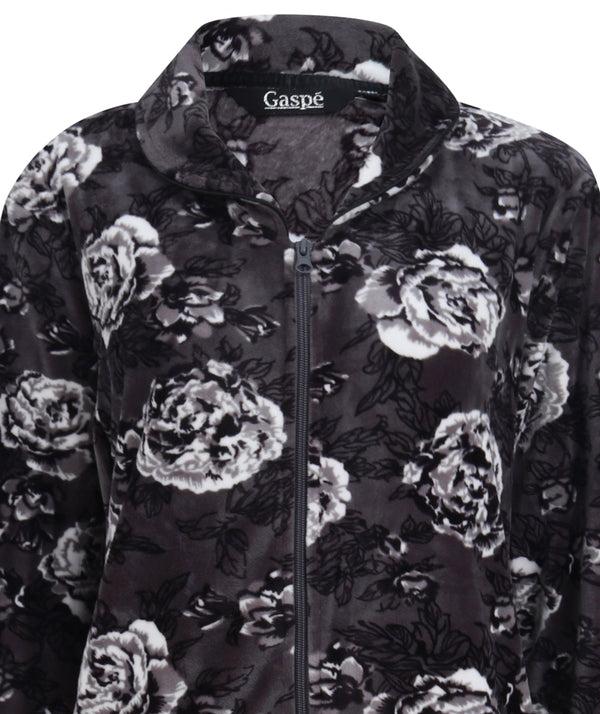 Slenderella Luxury Velvet 46" Zip Through Housecoat GL8745