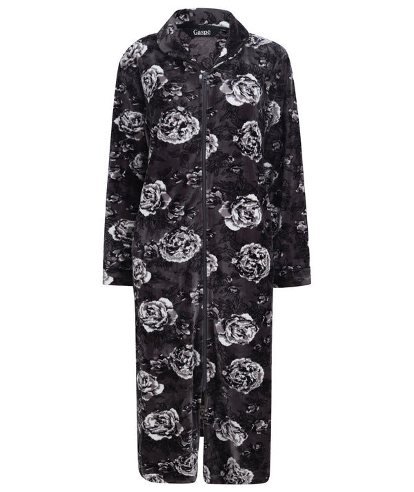 slenderella Luxury Velvet 46" Zip Through Housecoat GL8745