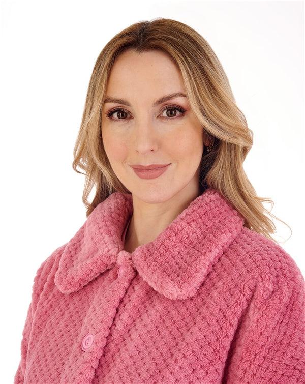 Slenderella Luxury Waffle Fleece 46" Button Through Housecoat HC4327