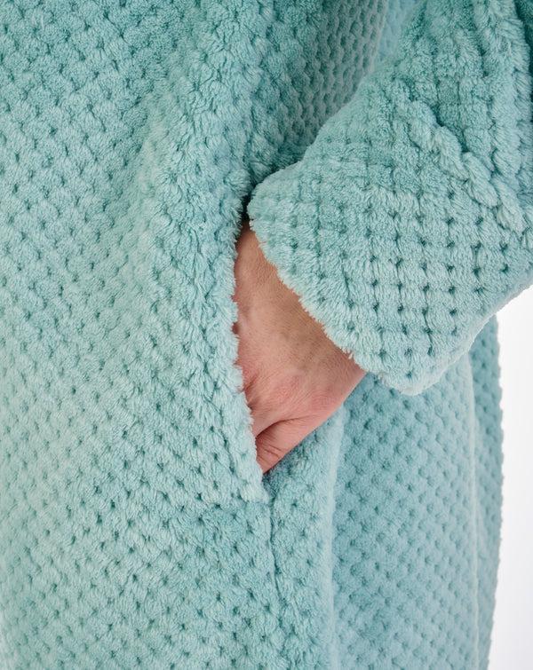 Slenderella Luxury Waffle Fleece 46" Zip Through Housecoat HC4326
