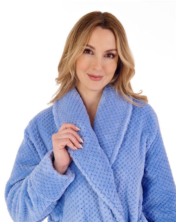 Slenderella Luxury Waffle Fleece 52" Shawl Collar Wrap HC4329