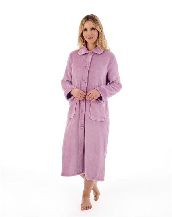 Slenderella Mini Waffle 46" Button Through Housecoat HC4301