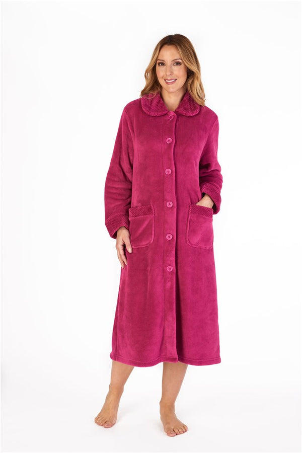 Slenderella Mini Waffle 46" Button Through Housecoat HC4301