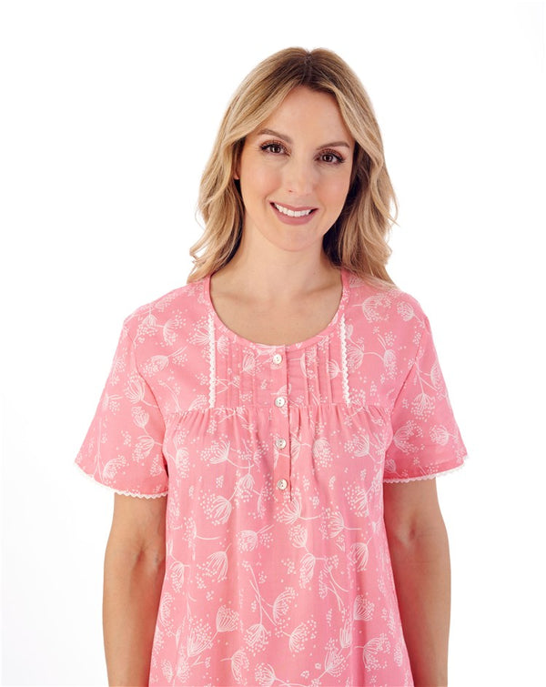 Slenderella Modern Floral 42" Woven Nightdress ND01212