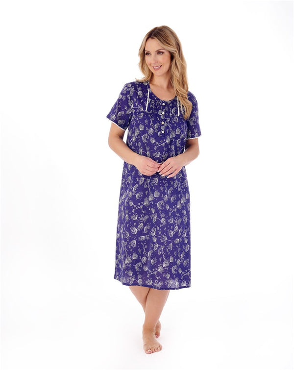 Slenderella Modern Floral 42" Woven Nightdress ND01212