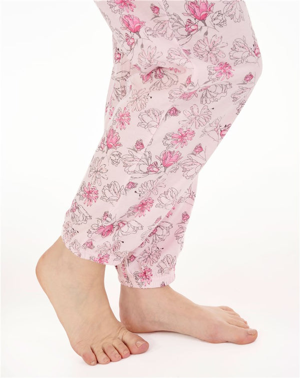 Slenderella Modern Floral Raglan Jersey Pyjama PJ88132