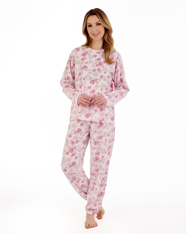 slenderella Modern Floral Raglan Jersey Pyjama PJ88132