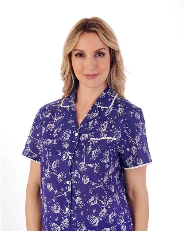 Slenderella Modern Floral Woven Cotton Pyjama Set PJ01213