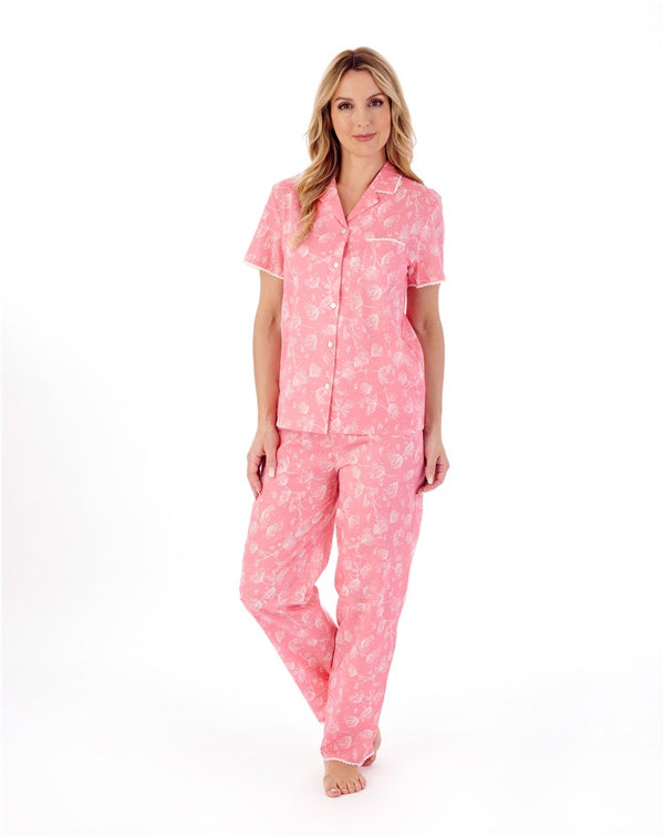 Slenderella Modern Floral Woven Cotton Pyjama Set PJ01213