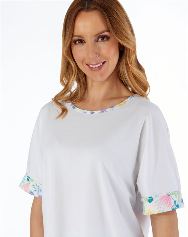 Slenderella Multi Coloured Floral Tailored Woven Pyjama PJ55263