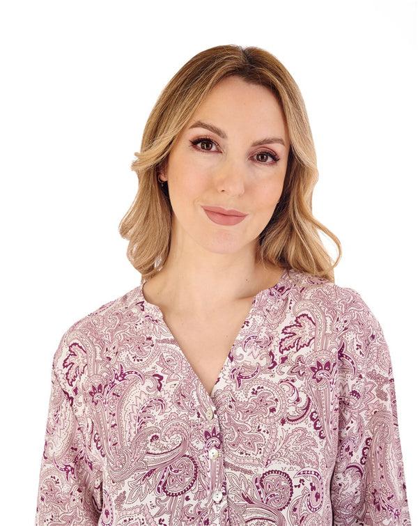 Slenderella Paisley Print 38" Tailored Woven Nightshirt NS88225