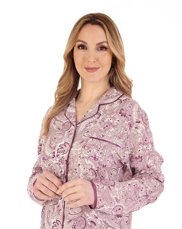 Slenderella Paisley Print Tailored Woven Pyjama PJ88228