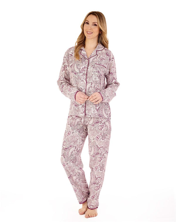 slenderella Paisley Print Tailored Woven Pyjama PJ88228