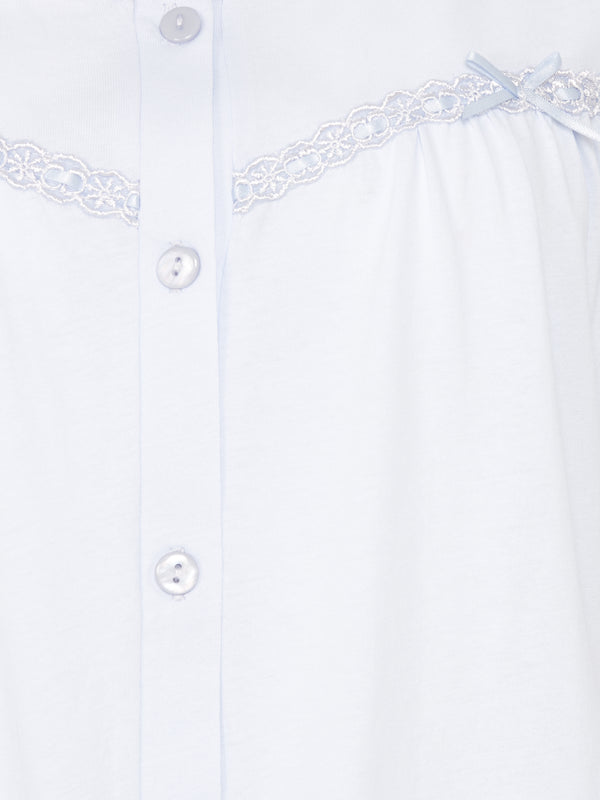 Slenderella Pastel Button Through Jersey Pyjama PJ7132