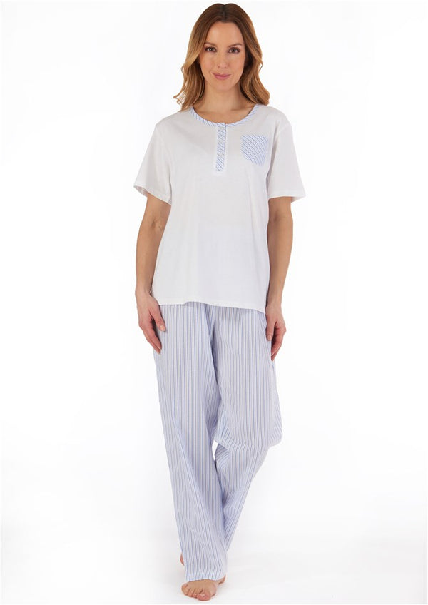 slenderella Pinstripe Seersucker Woven Pyjama PJ55224