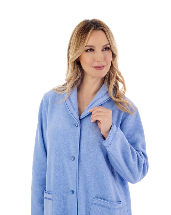 Slenderella Polar Fleece 45" Button Trough Housecoat HC6321