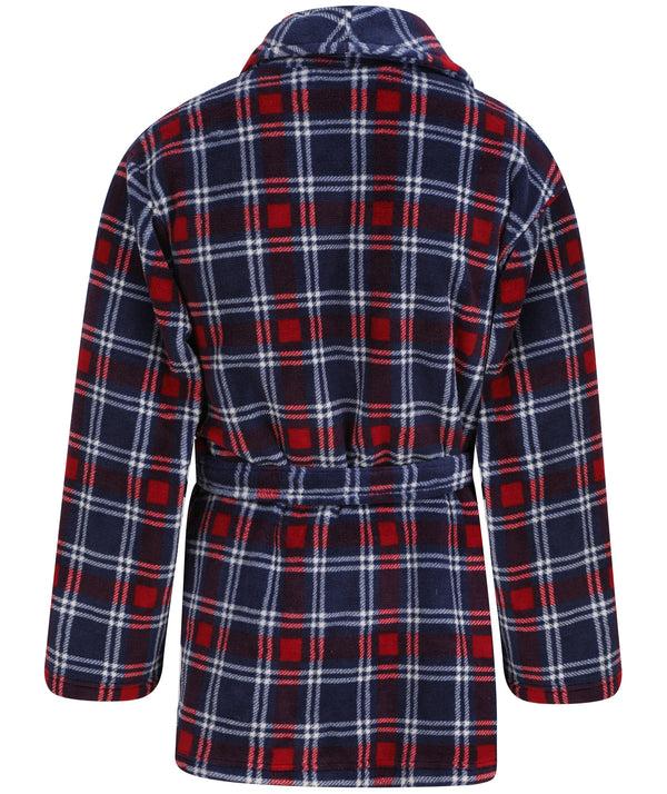 Slenderella Printed Check Flannel Fleece 32" Bed Jacket WR66841