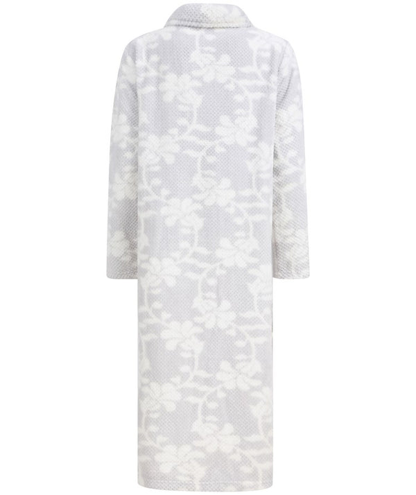 Slenderella Printed Mini Waffle 46" Button Through Housecoat HC66360