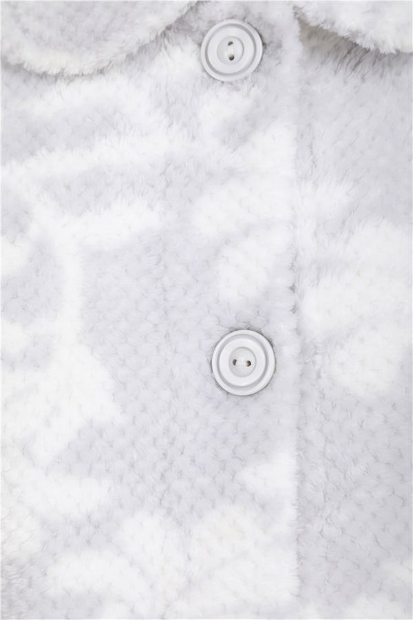 Slenderella Printed Mini Waffle 46" Button Through Housecoat HC66360