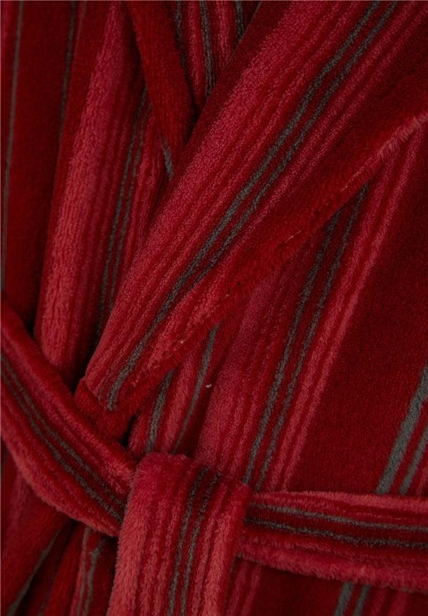 Slenderella Printed Stripe 49" Coral Fleece Robe WR88861