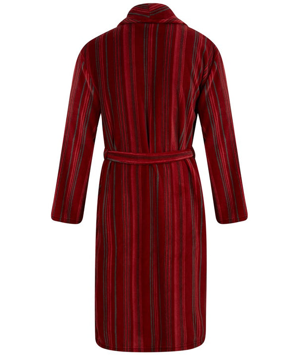 Slenderella Printed Stripe 49" Coral Fleece Robe WR88861