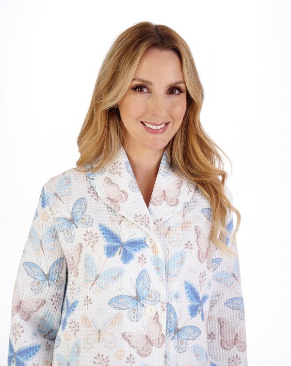 Slenderella Printed Waffle 46" Button Through Housecoat HC05315