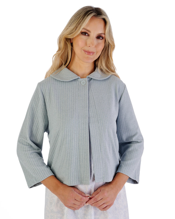 Slenderella Rib Pattern 3/4 Sleeve Bedjacket BJ07305