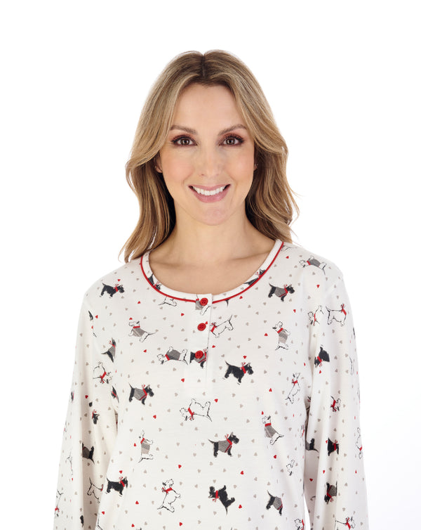 Slenderella Scottie Dog 42" Jersey Nightdress ND04116