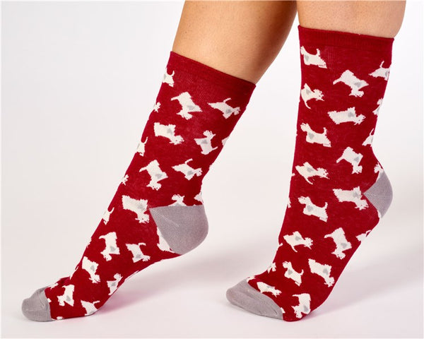 Slenderella Scottie Dog And Heart Socks (2 Pair Pack) LS175