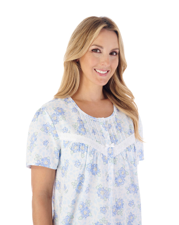 Slenderella Shadow Leaf Floral Print 38" Woven Nightdress ND03206