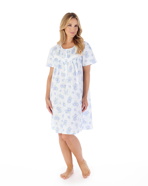 slenderella Shadow Leaf Floral Print 38" Woven Nightdress ND03206