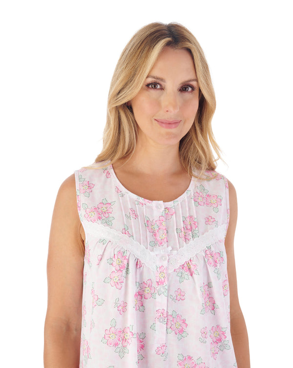 Slenderella Shadow Leaf Floral Print 42" Woven Nightdress ND03205