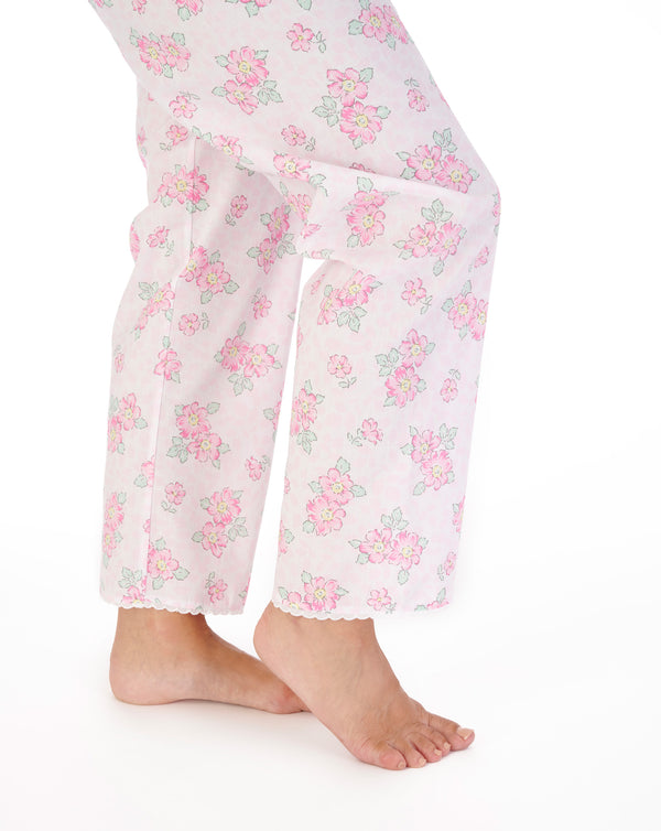 Slenderella Shadow Leaf Floral Print Tailored Woven Pyjama Set PJ03209