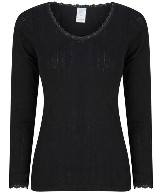 Slenderella Slenderella Brushed Thermal Long Sleeve Top UW403