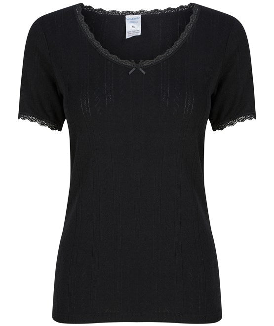 Slenderella Slenderella Brushed Thermal Short Sleeve Top UW402